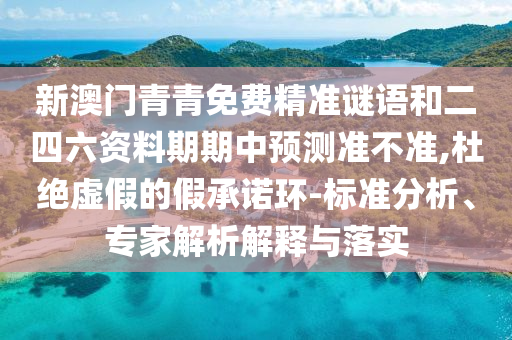 新澳門青青免費精準謎語和二四六資料期期中預測準不準,杜絕虛假的假承諾環-標準分析、專家解析解釋與落實