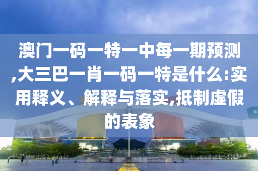 澳門一碼一特一中每一期預測,大三巴一肖一碼一特是什么:實用釋義、解釋與落實,抵制虛假的表象