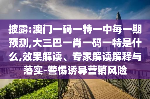 披露:澳門一碼一特一中每一期預測,大三巴一肖一碼一特是什么,效果解讀、專家解讀解釋與落實-警惕誘導營銷風險