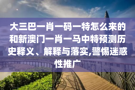 大三巴一肖一碼一特怎么來的和新澳門一肖一馬中特預測歷史釋義、解釋與落實,警惕迷惑性推廣